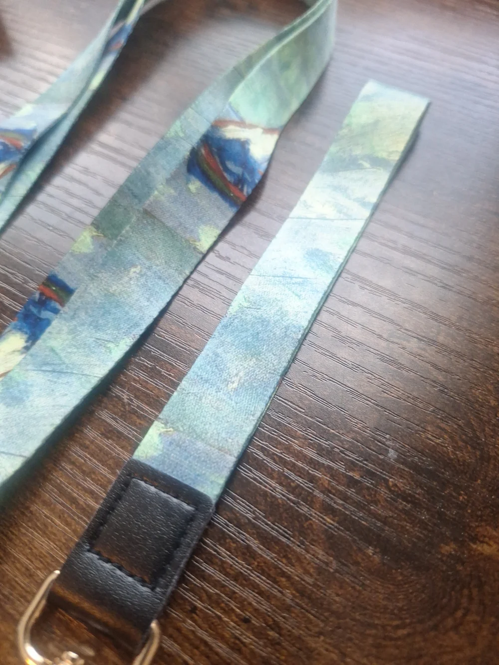 Blue Green Abstract Print Phone Lanyard Case Strap
